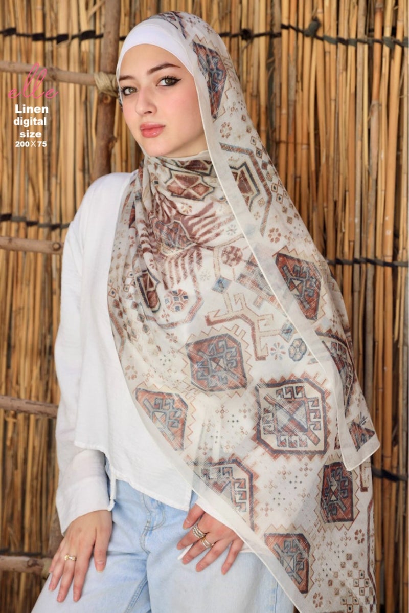 طرحة وشاح حجاب إسلامي قطن لينين فاخر للنساء – تصميم أنيق للمناسبات والاستخدام اليومي – مقاس 200 × 75 سم
