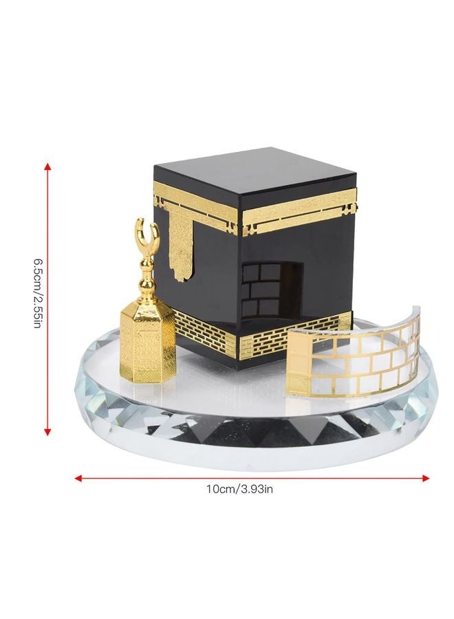 HOMESTAR Islamic Decor Model, Muslim Crystal Gilded Kaaba Model Islamic Architecture Handicraft Crystal Collectible Figurines for Car Home Desktop Decoration - Image 2