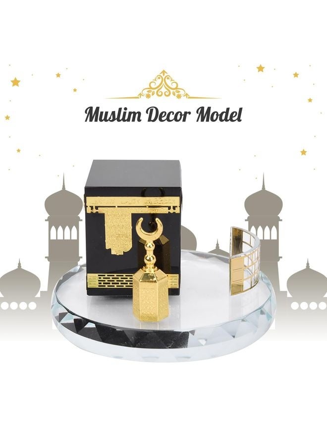 HOMESTAR Islamic Decor Model, Muslim Crystal Gilded Kaaba Model Islamic Architecture Handicraft Crystal Collectible Figurines for Car Home Desktop Decoration - Image 3