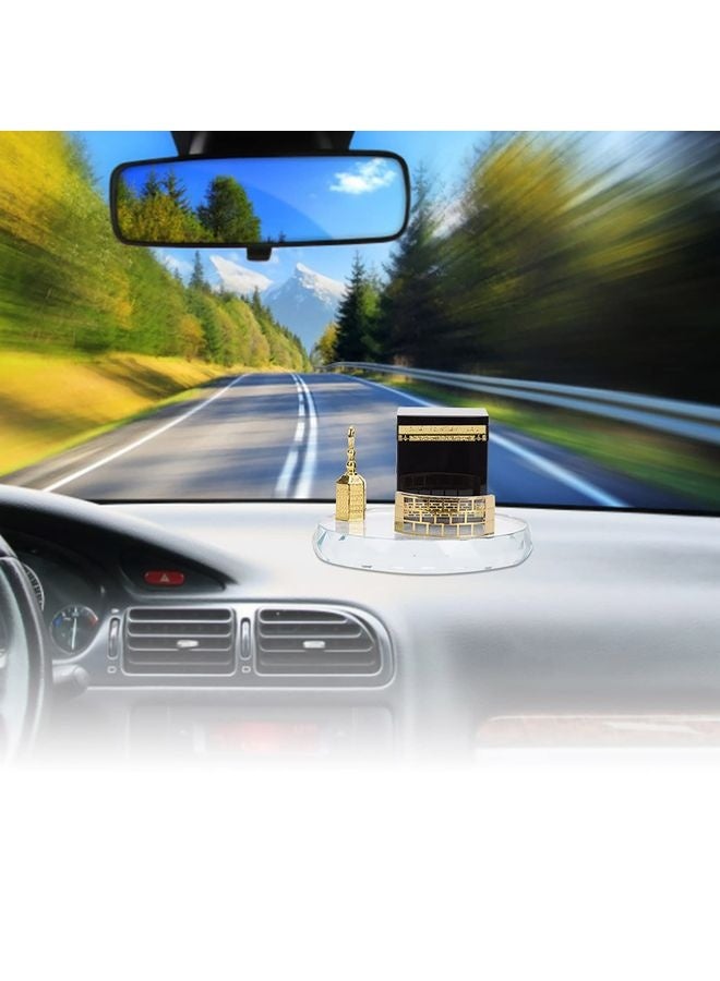 HOMESTAR Islamic Decor Model, Muslim Crystal Gilded Kaaba Model Islamic Architecture Handicraft Crystal Collectible Figurines for Car Home Desktop Decoration - Image 5