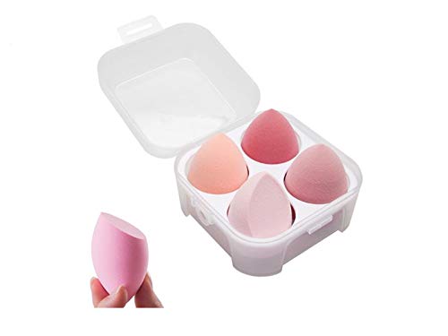Sinen 4 Pcs Dry and Wet Use Makeup Sponge Set Blender Beauty Foundation Blending Sponge for Liquid, Cream, and Powder with Egg Holder Box - Image 1