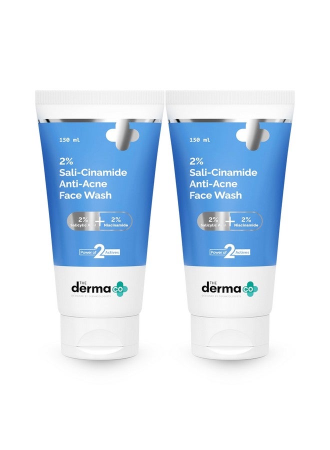 THE derma Co The Derma Co 2% Sali-Cinamide Anti-Acne Face Wash |With 2% Salicylic Acid & 2% Niacinamide ITreats Active Acne & Fades Acne Marks I For Oily & Combination Skin IPower of 2 Actives -150ml (Pack of 2)  - Image 1