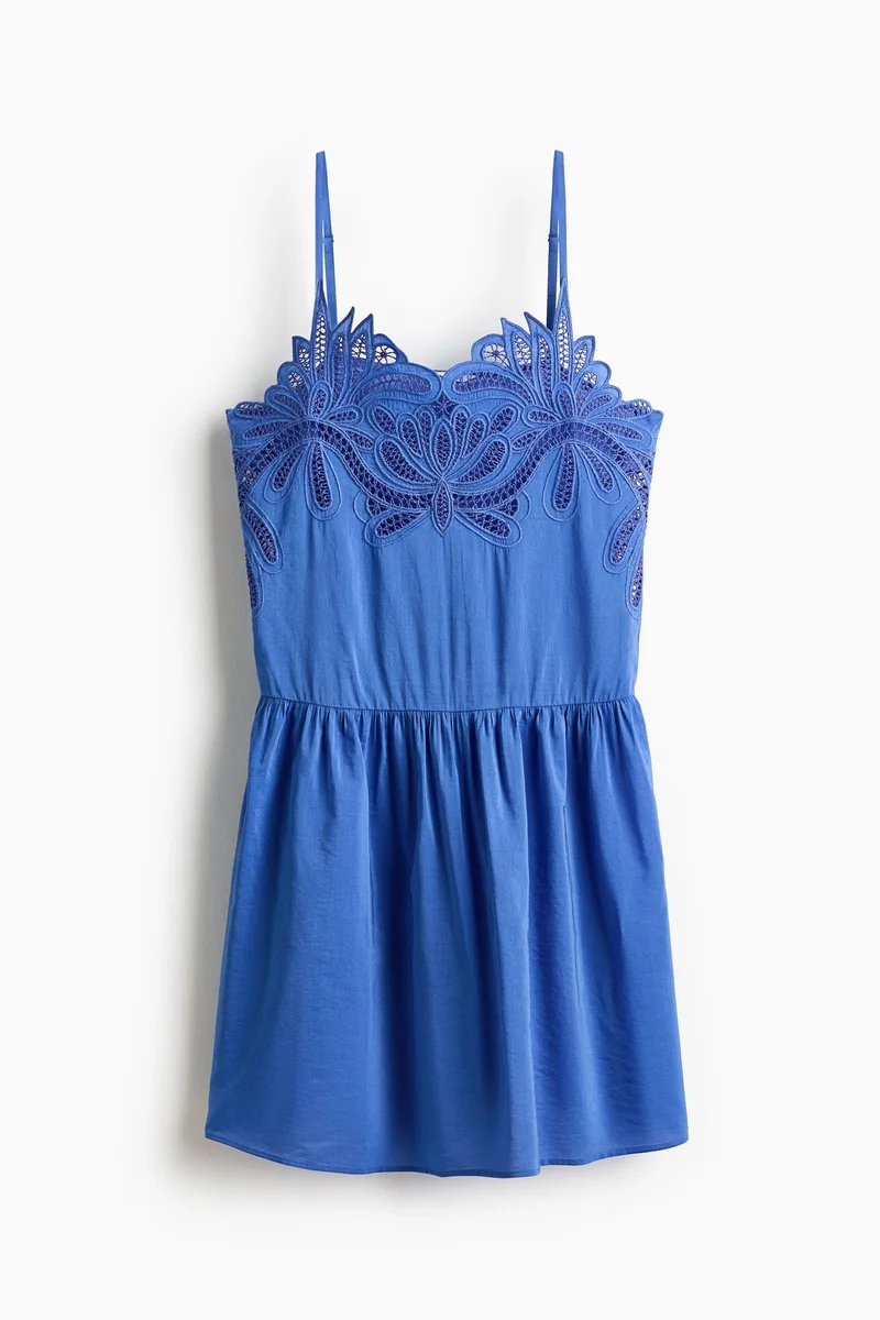 H&M  Embroidered strappy dress for Women | Best Price UAE