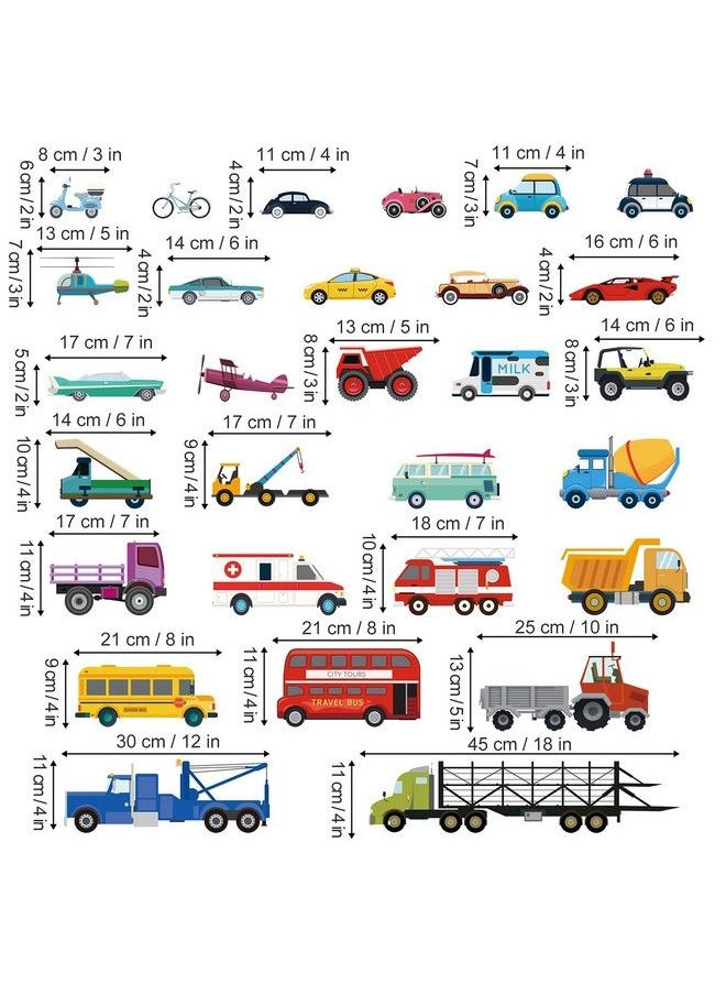 decalmile - Cars Wall Stickers Transports Kids Room Wall Decor Peel And Stick Wall Decals For Boys Children Room Nursery Bedroom Classroom - Image 1