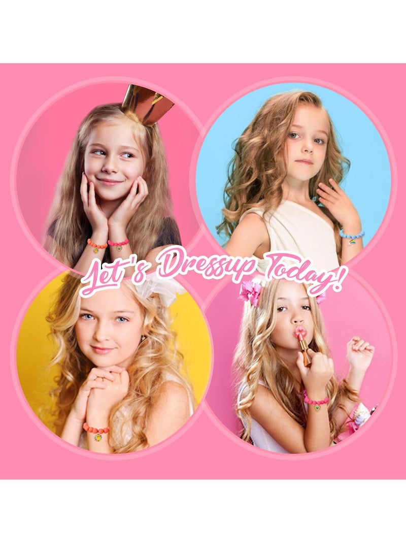 Rainbow Unicorn Beads Friendship Bracelet Set for Girls - 6PC Colorful Charms Including Heart, Flower, and Meteor - Perfect Gift for Best Friends - Image 5