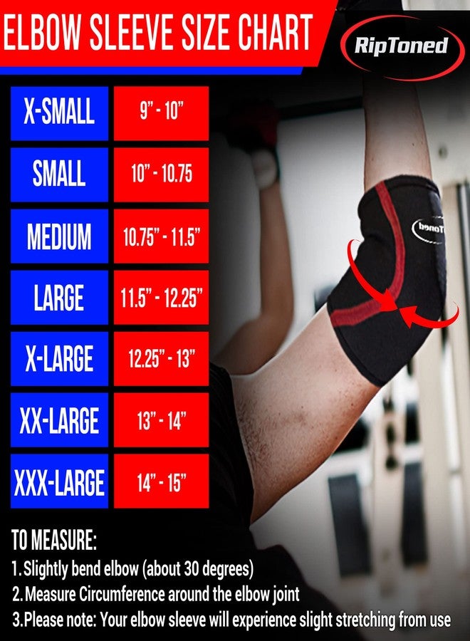 Rip Toned Elbow Sleeve Weightlifting - Elbow Wraps Compression Support & Pain Relief - Arm Sleeve for Men & Women- Durable Gym Elbow Brace for Strong Weight Training & Recovery - SEE SIZING GUIDE - Image 2