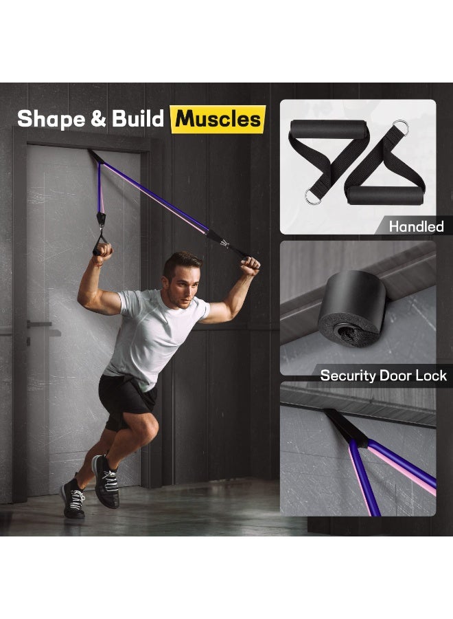 DOUGEI 100 LBS Resistance Bands, Resistance Band Set, Workout Bands, Exercise Bands for Men and Women, Exercise Bands with Door Anchor, Handles, Legs Ankle Straps for Muscle Training, Physical Therapy, Shape Body - Image 5