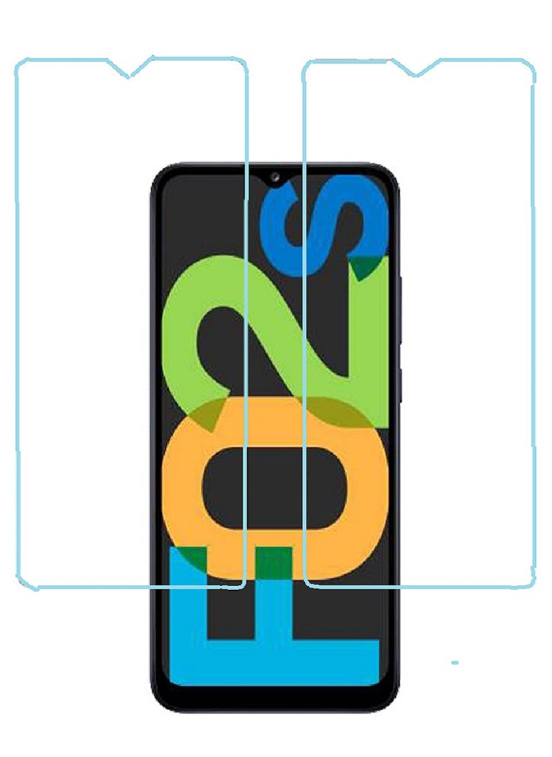 Super 2 Pieces Tempered Glass Screen Protector Clear Designed For Samsung Galaxy F02s Full Screen Coverage And Bubble Free - Image 1