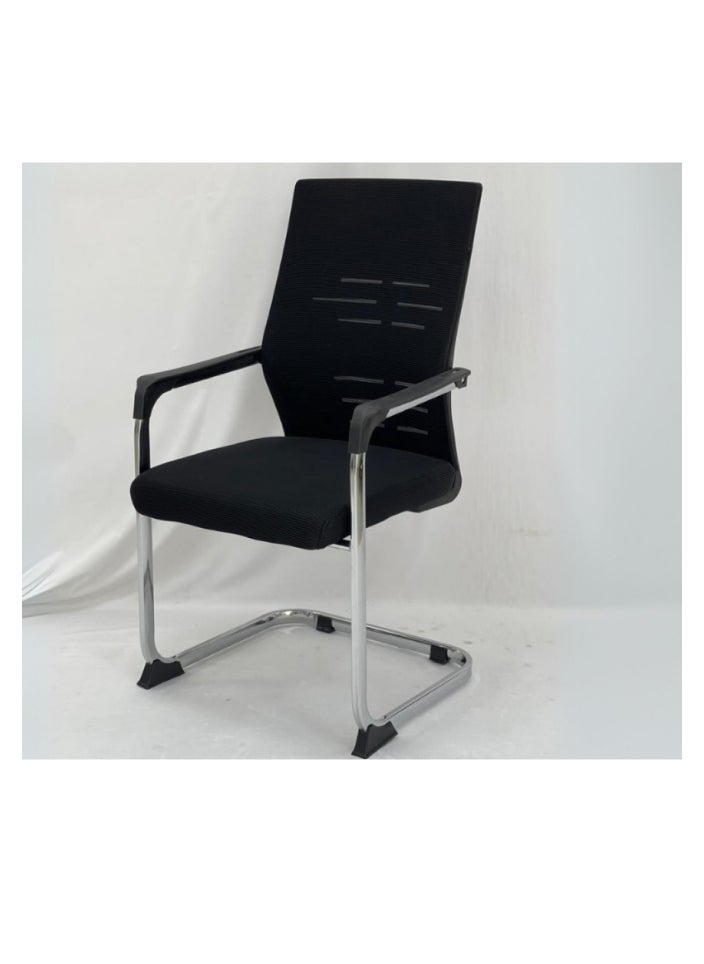 SMART HOME Ergonomic office chair, fixed computer chair, meeting chair, visitor training and conference chair, polyurethane padded mesh office chair  - Image 1