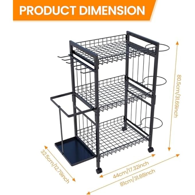 rayihni Rolling Yoga Mat Storage Rack, Yoga Storage Organizer For Home Gym Storage, Gym Equipment Rack For Straps Dumbbells Kettlebells Foam Rollers Light Hand Weights Resistance Band Ball - Image 3