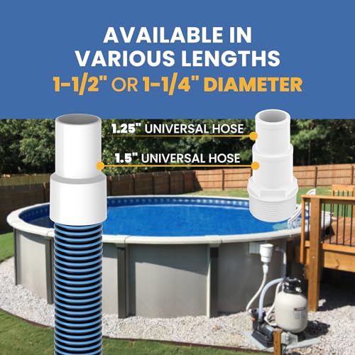 Pokin 1 1/2" Swimming Pool Filter Hose Replacement Kit,Universal 1.25/1.5 Inch Hose Adapter & 1.5"Pool Vacuum Hose for Above Ground Pool,2 Pack 6 Feet Replacement Hose Suitable for Pump - Filter - Heater - Image 3