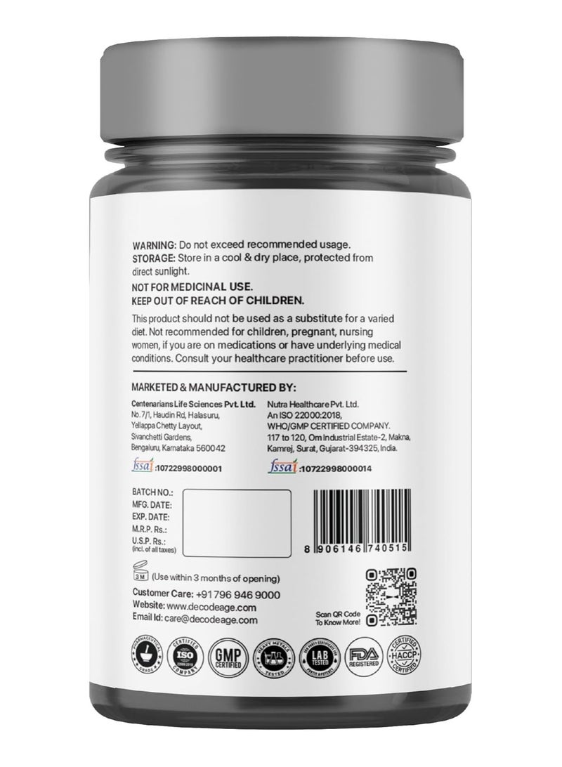 Decode Age Mag7 Magnesium Supplement 99% Pure Strong Bones 60 Vegan Capsules - Image 3