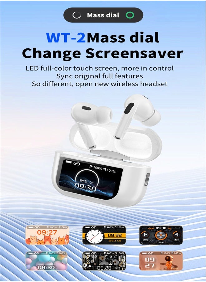 FereFit - Five-Generation Noise-Canceling Bluetooth Headphones with Long Battery Life, LCD Wireless Intelligent Touch, WT-2 for Apple and Android - Image 1