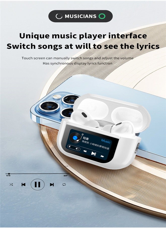 FereFit - Five-Generation Noise-Canceling Bluetooth Headphones with Long Battery Life, LCD Wireless Intelligent Touch, WT-2 for Apple and Android - Image 1