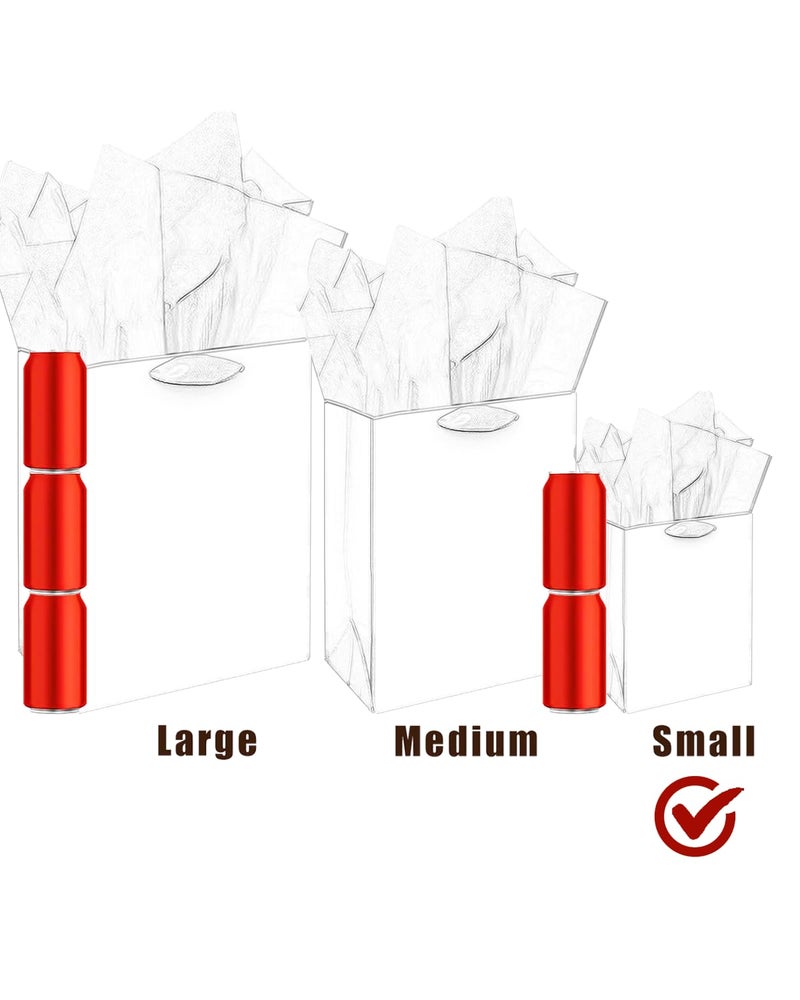 qiqee Clash Flowers Paper Gift Bags with Tissue Paper Handles 12PCS 2.4"x4.7"x6.3" Small Sizeï¼ˆ12pcs Bags +24pcs Tissue Paper ï¼‰ - Image 5