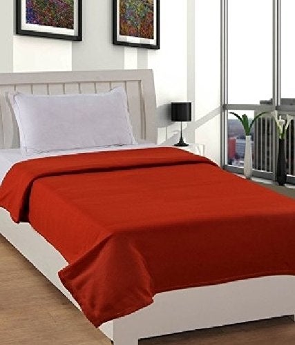 Goyal's ® Polar Fleece 250 TC Blanket (Single Bed, Rust Orange) - Image 2