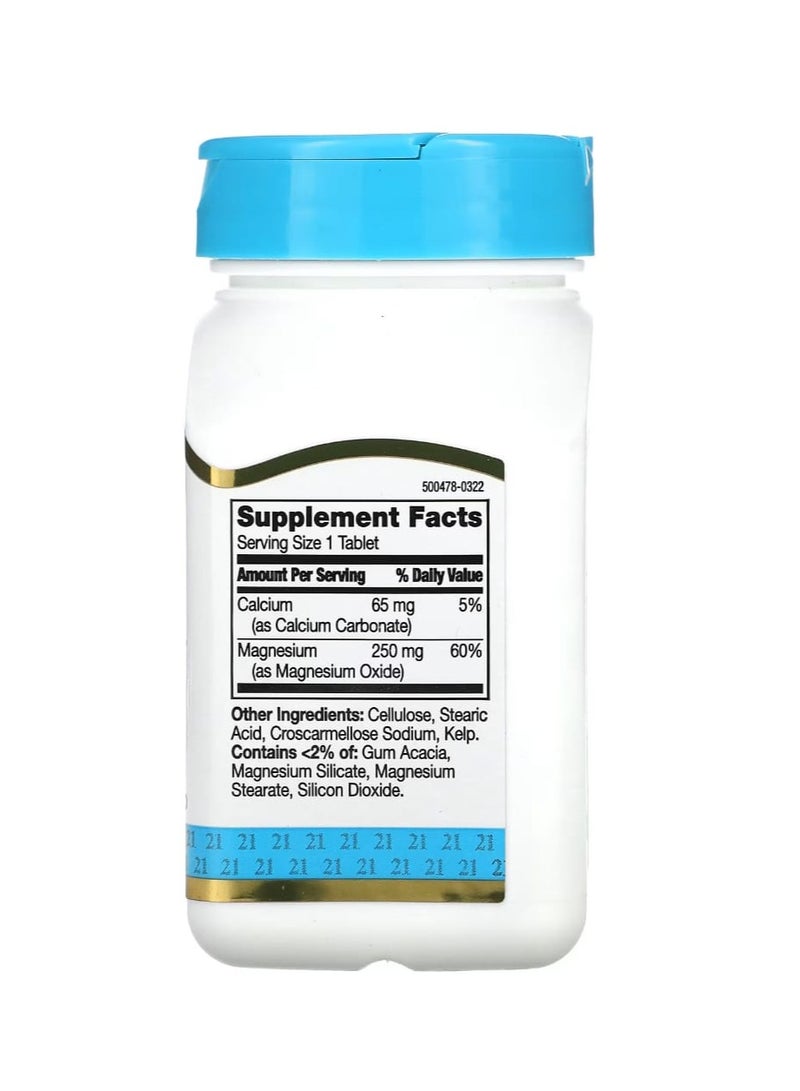 21st Century Magnesium 250 mg 110 Tablets - Image 2