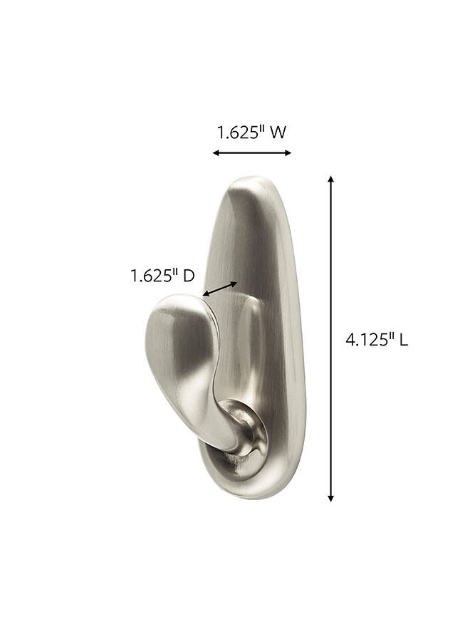 Command - Command FC13-BN Forever Classic Hook, Large, Holds 2.2 Kg. each hook, Bronze color. 1 hook and 2 strips/pack - Image 1