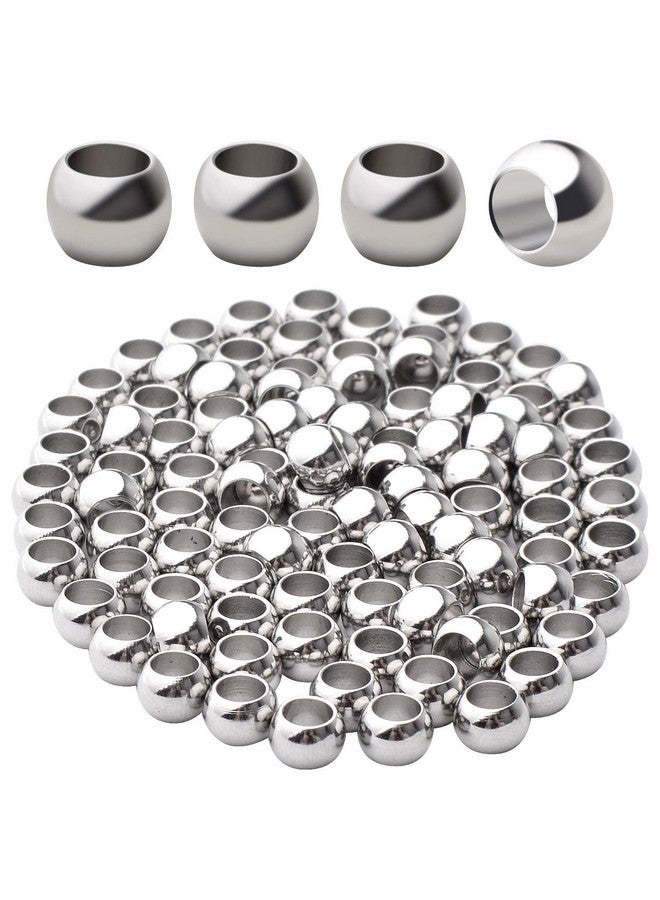 Aylifu 100Pcs Round Spacer Beads 304 Stainless Steel Seamless Smooth Rondelle Spacers Loose Beads For Diy Bracelet Necklace Jewelry Making Crafting(5×3.3Mm Hole: 3Mm) - Image 1