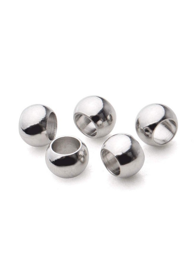 Aylifu 100Pcs Round Spacer Beads 304 Stainless Steel Seamless Smooth Rondelle Spacers Loose Beads For Diy Bracelet Necklace Jewelry Making Crafting(5×3.3Mm Hole: 3Mm) - Image 5