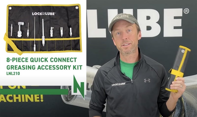 LockNLube 8-Piece Quick Connect Greasing Accessory Kit. Complete grease fitting connection kit. Reach any grease fitting on any machine. The rip-stop case keeps tools clean and portable. - Image 3