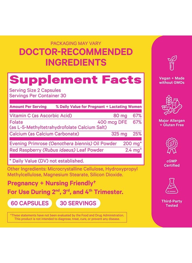 Pink Stork Labor Prep Supplement With Red Raspberry Leaf Evening Primrose Oil And Folate Pregnancy Must Haves For Labor And Delivery Postpartum Essentials 60 Capsules  - Image 5