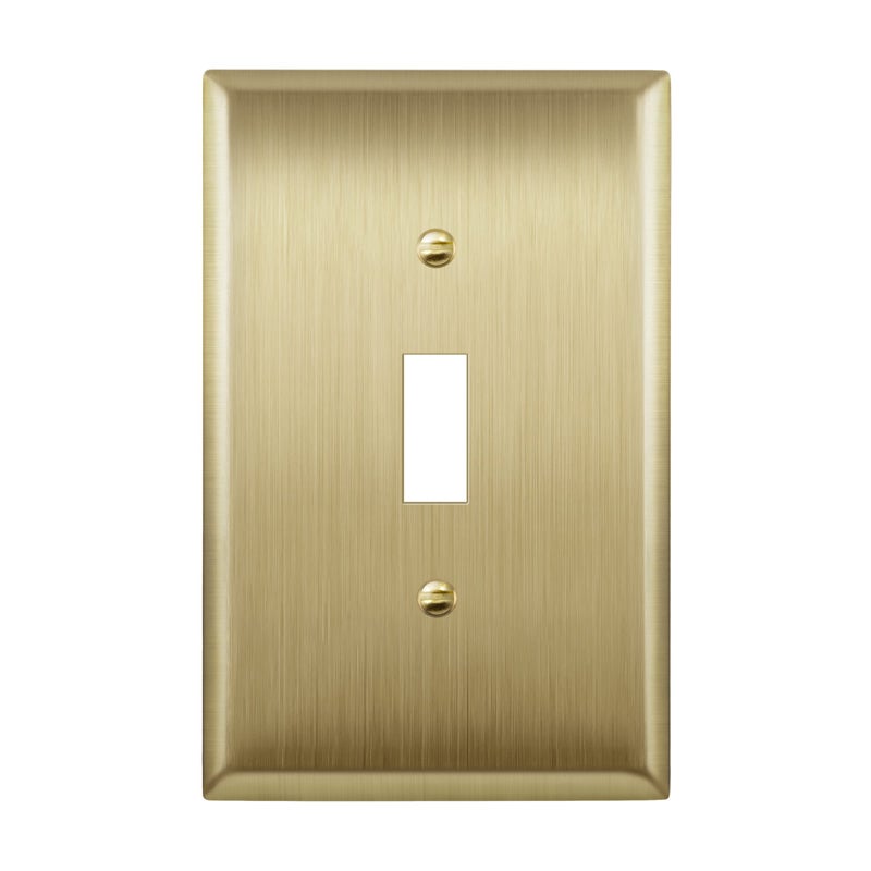 LIDER Toggle Light Switch Metal Wall Plate Stainless Steel Switch Cover Corrosion Resistant MidSize 1Gang 488 x 311 201 Stainless Steel LMWP11MBB Brushed Brass