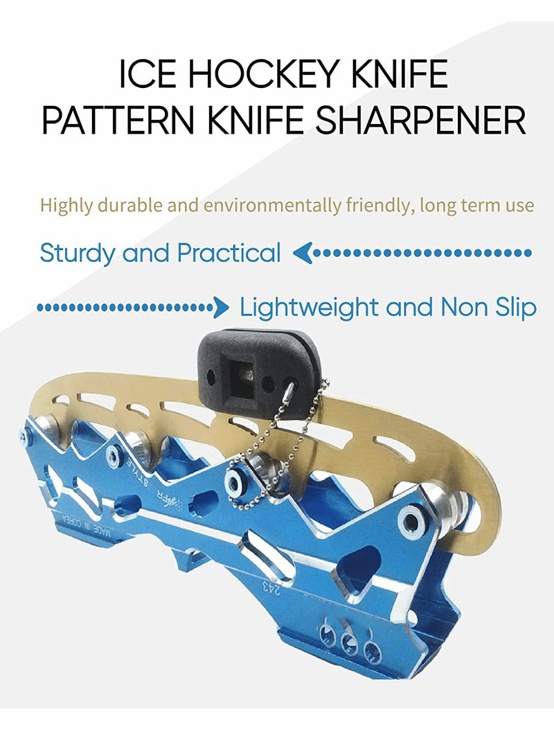 Adjustable Ice Skate Blade Sharpener for Figure and Goalie Skates - Portable Hand-Held Tool with Sand Stone - Sharpening and Grinding Blades for Precision Edge Control. - Image 2