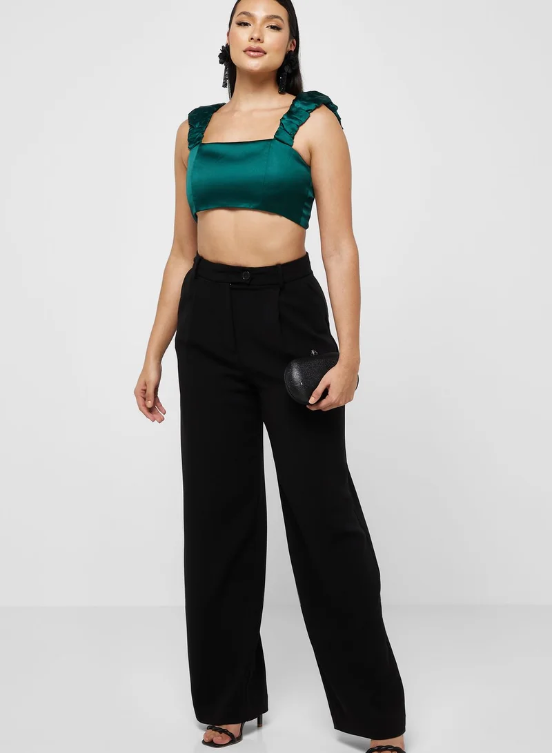 Ella Limited Edition Pleated Strap Crop Top
