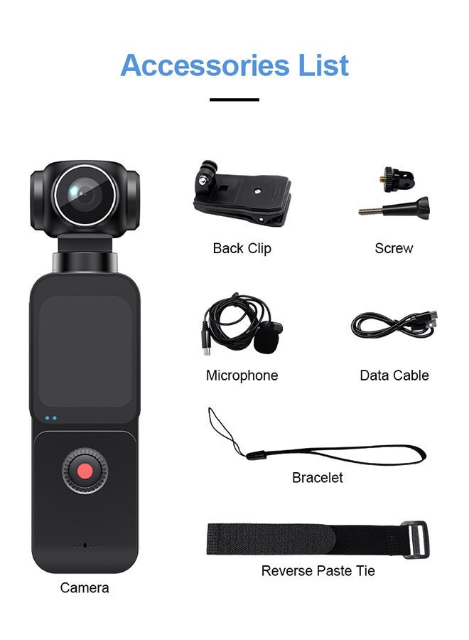 Body Camera 5K with External Microphone, 1.69" Screen, Mini Video & Audio Pocket Cam 270° Rotation Camera for Outdoor Sport, Bike, Travel, Police Law Enforcement, Personal Civilians, 128GB Included - Image 2
