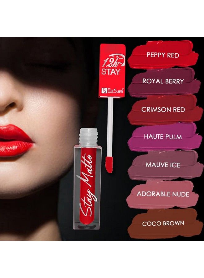 FORSURE Non Transfer Waterproof Longlast Liquid Matte Mini Lipstick Pack Of 4 (Coco Brownmauve Iceadorable Nuderoyal Berry) - Image 4