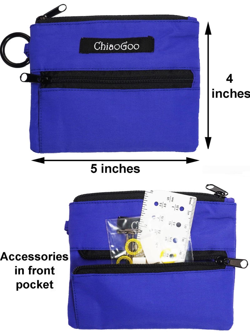 ChiaoGoo Twist Red Lace Shorties 2 & 3-Inch Large Blue 7230-S Interchangeable Knitting Needle Set, 10-Pairs Sizes US 4, 5, 6, 7, 8, Stainless Steel with 3 Cords with Project Bag - Image 2