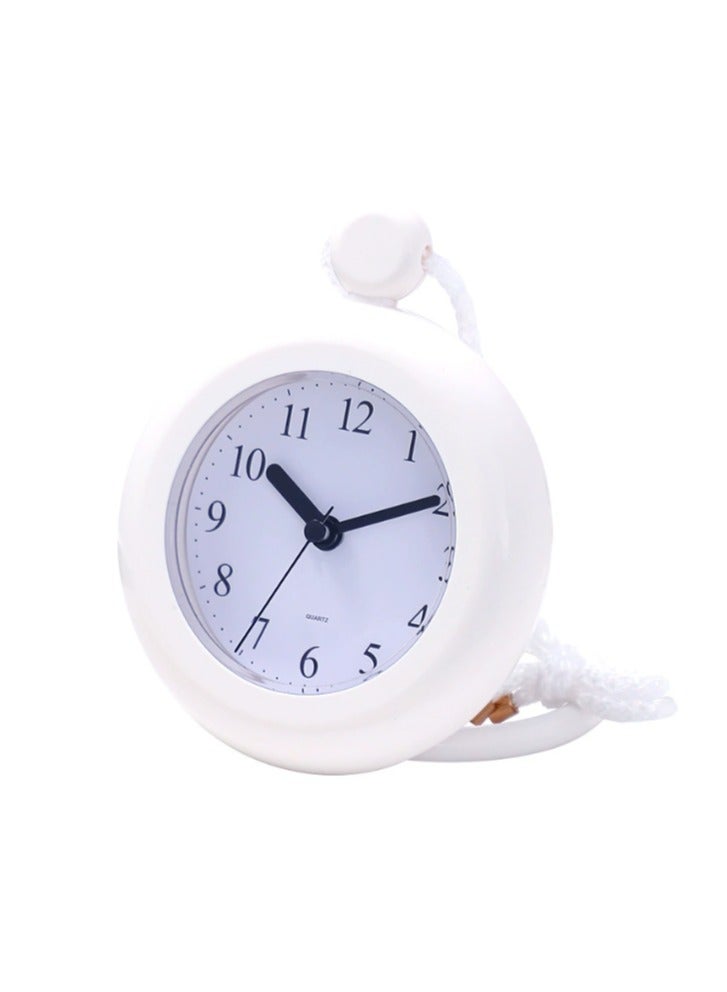 Bathroom Hanging Clock White Shower Wall Clock Water Resistant Clock Rope Hanging Waterproof Clock Small Digital Clock Bathroom with Easy Reading Clock Face for Bathroom Pool Supplies  - Image 1