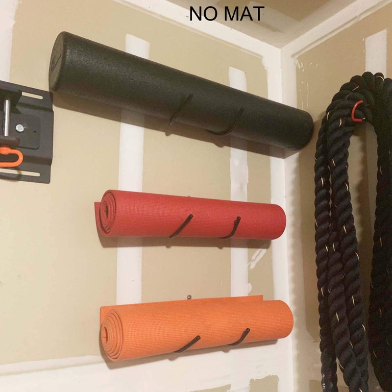 YYST Yoga Mat Foam Rollers Wall Rack Wall Storage Mount Wall Holder Storage Shelf for Foam Rollers and Yoga Mat, Up to 8 Inch Diameter - No Mat -4/PK - Image 5