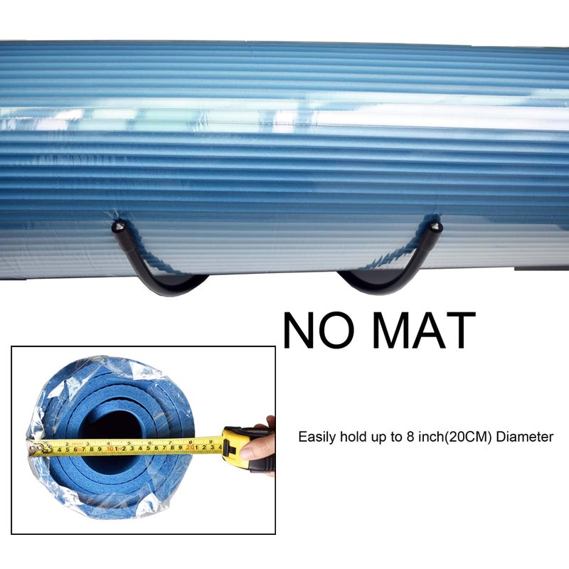 YYST Yoga Mat Foam Rollers Wall Rack Wall Storage Mount Wall Holder Storage Shelf for Foam Rollers and Yoga Mat, Up to 8 Inch Diameter - No Mat -4/PK - Image 3