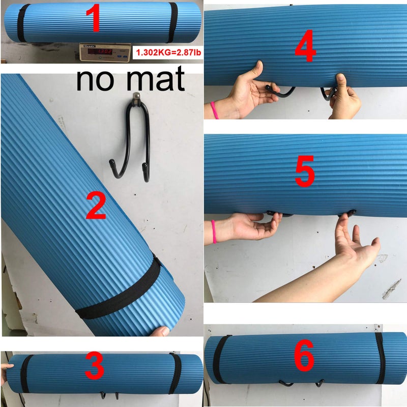 YYST Yoga Mat Foam Rollers Wall Rack Wall Storage Mount Wall Holder Storage Shelf for Foam Rollers and Yoga Mat, Up to 8 Inch Diameter - No Mat -4/PK - Image 4
