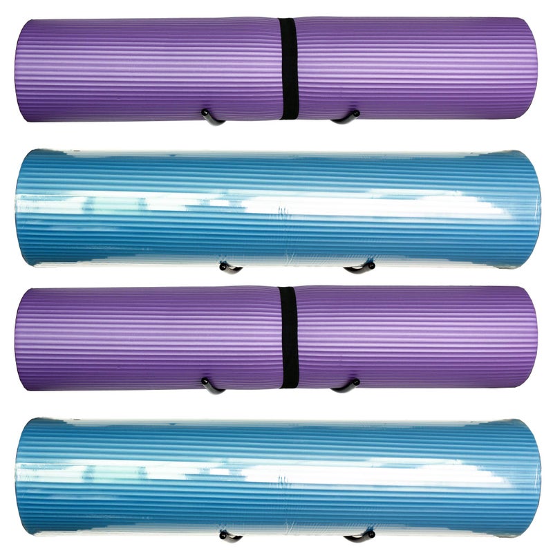 YYST Yoga Mat Foam Rollers Wall Rack Wall Storage Mount Wall Holder Storage Shelf for Foam Rollers and Yoga Mat, Up to 8 Inch Diameter - No Mat -4/PK - Image 1
