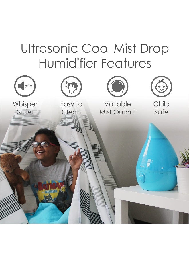 Crane Ultrasonic Cool Mist Humidifier for Bedroom, Baby Nursery, Kids Room, Plants, or Office, Large 1 Gallon Tank, Filter Optional, Aqua - Image 2