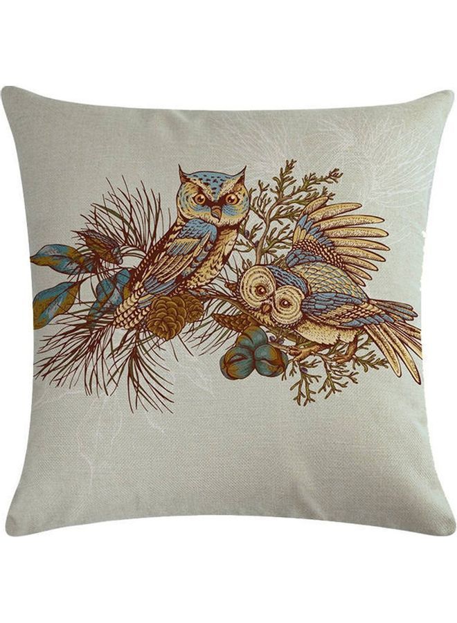 NIBEMINENT Owl Printed Cushion Cover For Home Decor Multicolour