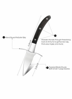 Oyster Shucking Knife Set with Cut Resistant Gloves, 3.5’’ Stainless Steel Tools for Seafood Lovers, Perfect for Home and Restaurant Use (2 Knives + 1 Glove)