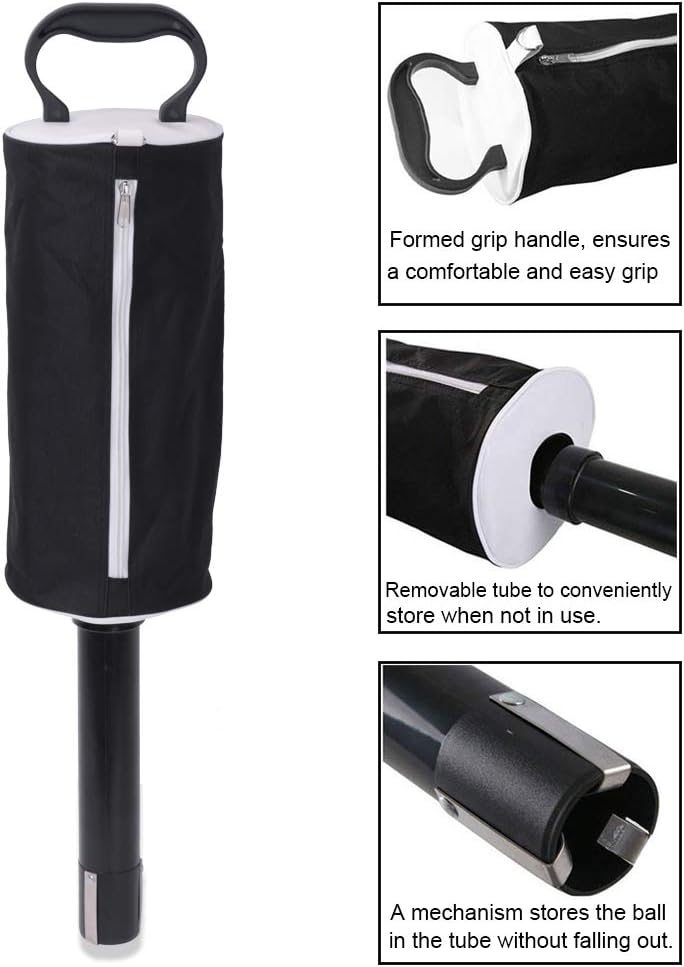 HOW TRUE Golf Ball Retriever, Portable Shag Bag Golf Ball Pick Up with Removable Plastic Tube, Pocket Shagger Storage - Image 3