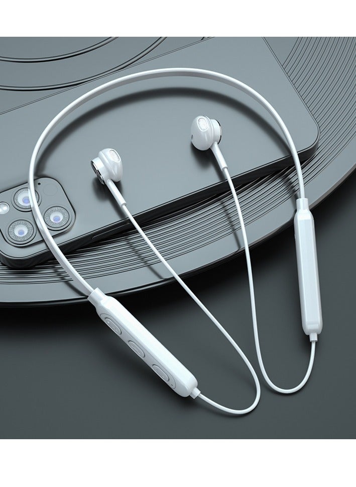 Wireless Bluetooth Headset Neck-mounted Binaural High-quality Headphones (white) - Image 1