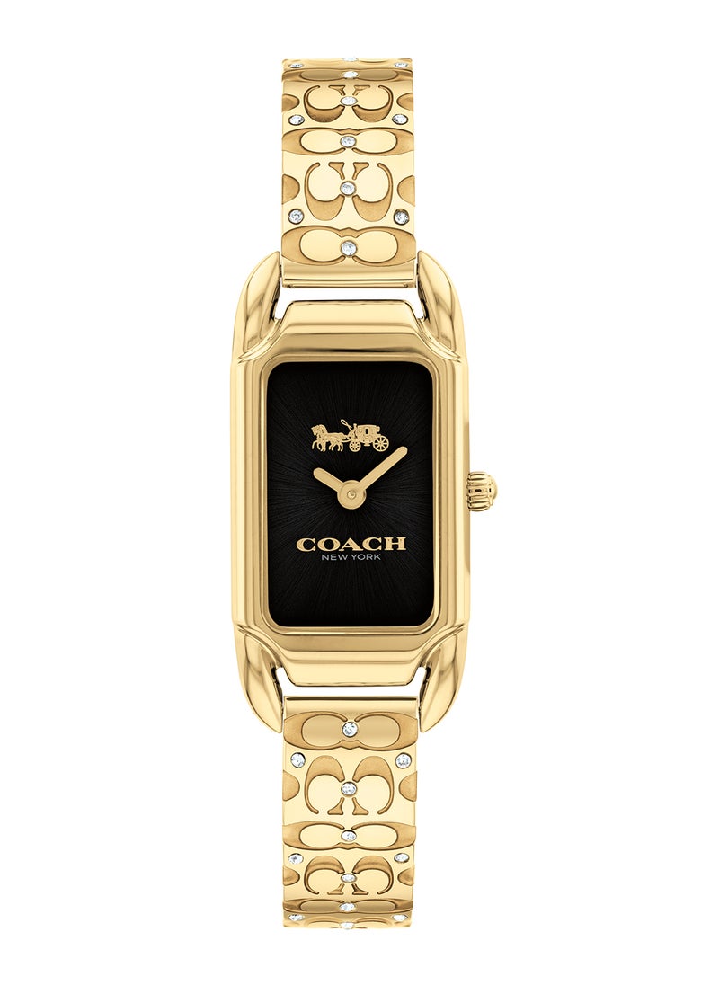 COACH - ساعة يد نسائية مستطيلة أنالوج بهيكل أسود - 14504250 - Image 1