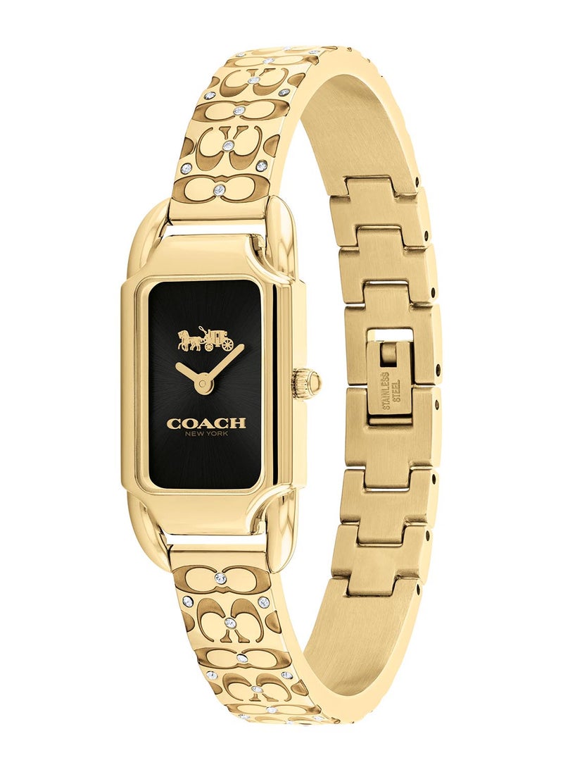 COACH - ساعة يد نسائية مستطيلة أنالوج بهيكل أسود - 14504250 - Image 1