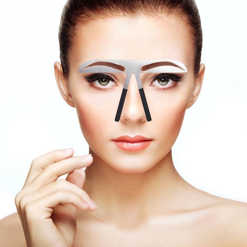 أداة رسم الحواجب أنماط الحواجب قوالب DIY من الفولاذ المقاوم للصدأ مسطرة الحواجب قياس الميكروبليدنج أداة تحديد النسبة الذهبية للحواجب الأوروبية