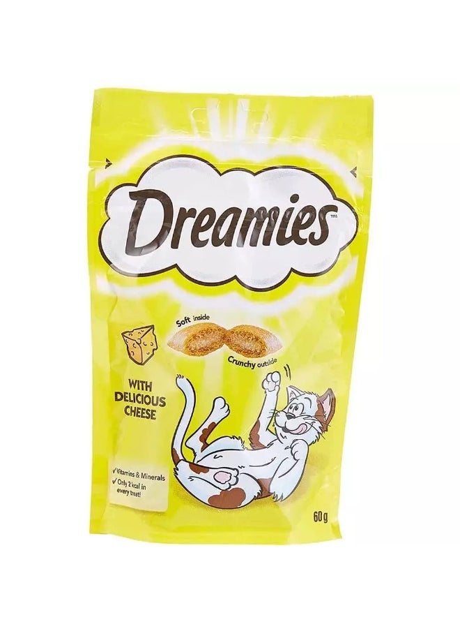 Dreamies Dreamies Cat Treats, Cheese Flavour, 60grm Pouch  - Image 1