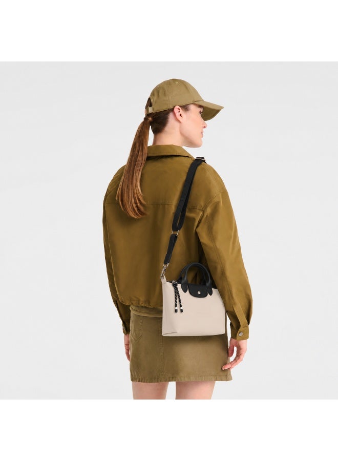 Longchamp Energy Series Mini Handheld & Crossbody Tote Bag, Foldable Water-Repellent Nylon, Cream Off White - Image 3