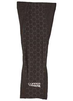 Copper Fit unisex adult Elbow Compression Sleeve Hosiery, Black, Large US 