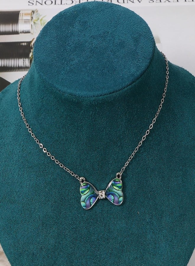 SENFAI Necklace and Earring Sets For Women Dainty Flower Butterfly Bow Earrings Necklaces Wedding Jewelry Set (Love) - Image 4