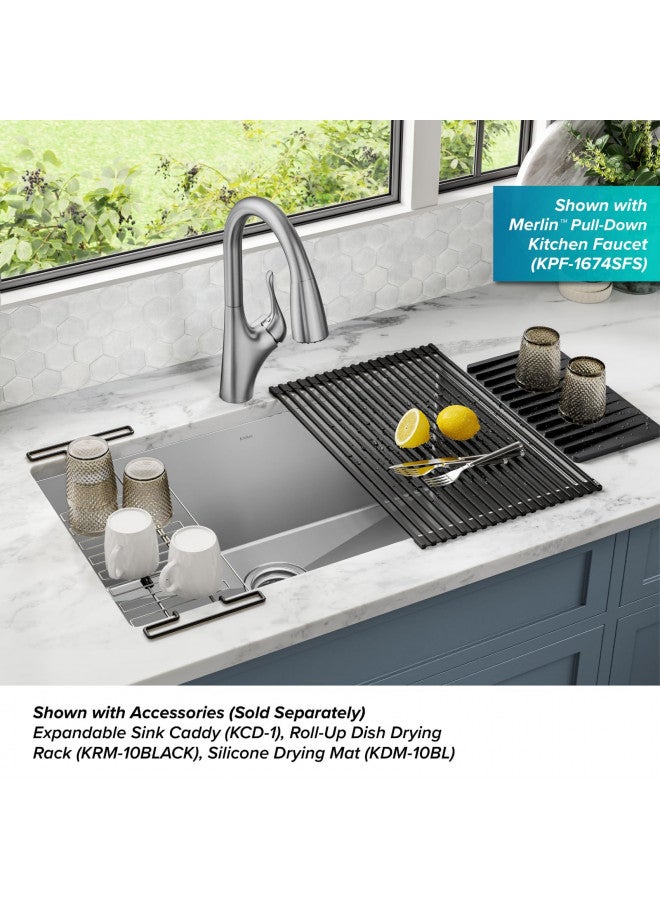 Kraus Kraus KHU100-32 Standart PRO 16 Gauge Undermount Single Bowl Stainless Steel Kitchen Sink, 32 Inch  - Image 2